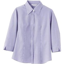 シャツ レディス 7分袖 LL ブルーストライプ MC7231