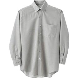 シャツ 兼用 長袖 LL グレーストライプ MC7375