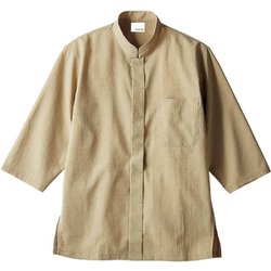 調理シャツ（兼用・7分袖） SS ベージュ OV2502-3