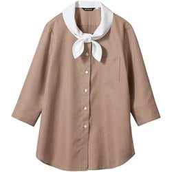 ブラウス（レディス・7分袖） 7号 ブラウンチェック×白 WC2231-7