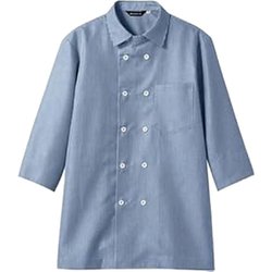 シャツ（兼用・7分袖） L ブルーチェック WC2621-4