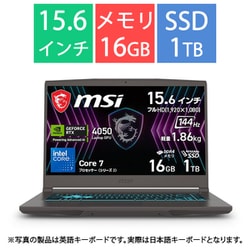 ゲーミングノートパソコン/15.6型/Core 7 プロセッサー 240H/GeForce RTX 4050 Laptop GPU/メモリ 16GB/SSD 1TB/Windows 11 Home/コスモスグレイ Thin-15-B2RVE-6959JP