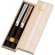 市松桜小道 飛翔桐箱 23cm 2入 箸セット 日本製 710425
