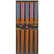 スス竹 市松モダン 22.5cm 5膳入り 日本製 318317