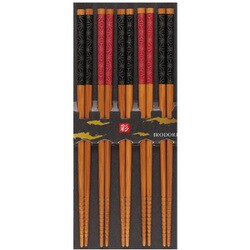 スス竹 麻文様 22.5cm 5膳入り 日本製 318331