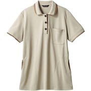 ニットシャツ(レディス・半袖) 3L ベージュ/ブラウン 32-0007