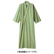 患者衣（男女兼用・8分袖）ガウン式 LL ブルー/イエロー 59-415