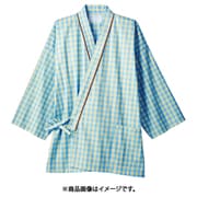 患者衣(男女兼用・8分袖)上衣 L サックス/ベージュ 59-421