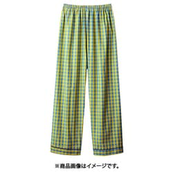 患者衣（男女兼用）パンツ LL ブルー/イエロー 59-435