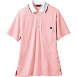 ポロシャツ（男女兼用・半袖） LL ピンク/白 32-5032