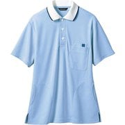 ポロシャツ(男女兼用・半袖) 3L ブルー/白 32-5033