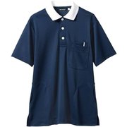 ポロシャツ(男女兼用・半袖) S ネイビー/白 32-5039
