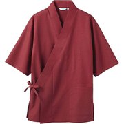 はっぴ 兼用 7分袖 L 臙脂 3-577