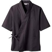 はっぴ 兼用 7分袖 M 黒 3-701