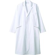 ドクターコート（メンズ長袖シングル） 3L 白/ネイビー 71-699