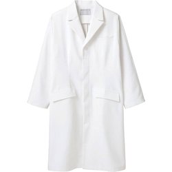 ドクターコート（メンズ長袖シングル） M 白 71-821