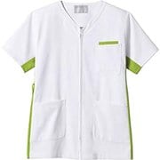 スクラブ(男女兼用・半袖) 5L 白/グリーン 72-644
