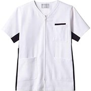 スクラブ(男女兼用・半袖) 4L 白/ネイビー 72-648