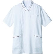 スクラブ(メンズ・半袖) 5L 白/ワイン 72-1306