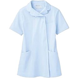 ナースジャケット（レディス・半袖） 4L サックス 73-1786