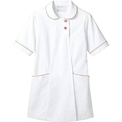 ナースジャケット（半袖） 7L 白/ピンク 73-1842