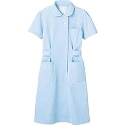 ナースワンピース（半袖） S サックス/白 73-1436