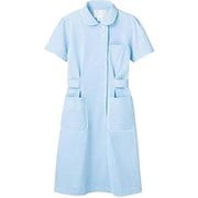 ナースワンピース(半袖) LL サックス/白 73-1436