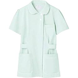 ナースジャケット（半袖） 5L ミント/白 73-1448