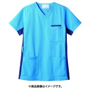 スクラブ(男女兼用・半袖) 9L コバルトブルー/ネイビー 72-913