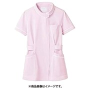ナースジャケット(半袖) S ピンク/白 73-1484