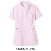 ナースジャケット(半袖) M ピンク/白 73-1484