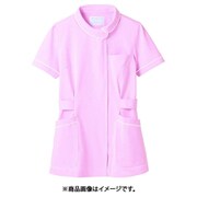 ナースジャケット(半袖) 5L ピンク/白 73-1484