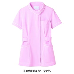 ナースジャケット（半袖） 8L ピンク/白 73-1484