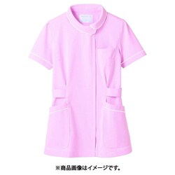 ナースジャケット（半袖） 9L ピンク/白 73-1484