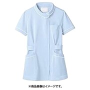 ナースジャケット(半袖) S サックス/白 73-1486