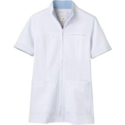 ジャケット（レディス・半袖） 6L 白/サックス 73-1494