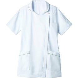 ナースジャケット（レディス・半袖） 6L 白/グレー 73-2110