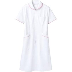 ナースワンピース（半袖） M 白/ピンク 73-1532