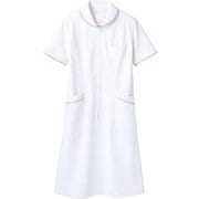ナースワンピース(半袖) LL 白/ピンク 73-1532