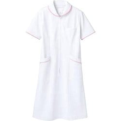 ナースワンピース（半袖） 6L 白/ピンク 73-1532