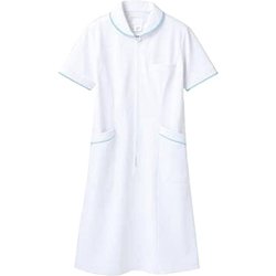 ナースワンピース（半袖） 8L 白/サックス 73-1534