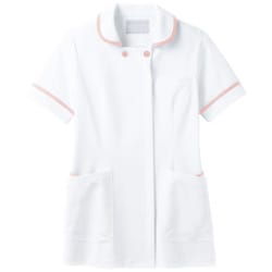 ナースジャケット 5L ホワイト×ピンク 73-1802