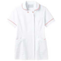 ナースジャケット 6L ホワイト×ピンク 73-1802