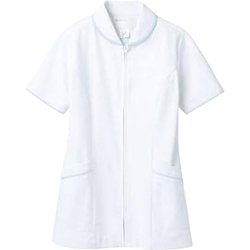 ナースジャケット（半袖） 7L 白/サックス 73-1544