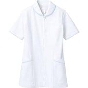 ナースジャケット(半袖) 9L 白/サックス 73-1544