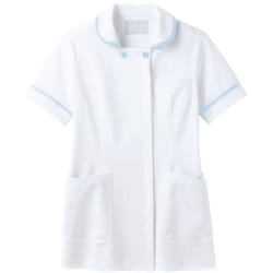 ナースジャケット 8L ホワイト×サックス 73-1804