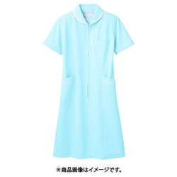 ナースワンピース（レディス・半袖） 5L サックス/白 73-1556