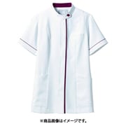 ジャケット(レディス・半袖) 5L 白/ワイン 73-2066