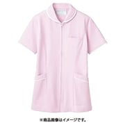 ナースジャケット(レディス・半袖) S ピンク/白 73-1564