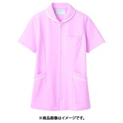 ナースジャケット(レディス・半袖) 8L ピンク/白 73-1564